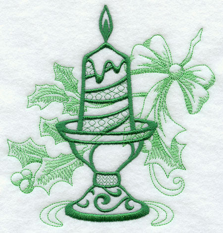 Christmas Candle and Holly Echo