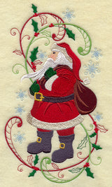 Enchanted Christmas Santa Claus with Swirls
