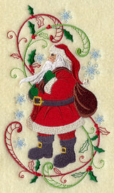 Enchanted Christmas Santa Claus with Swirls