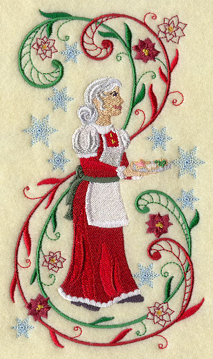 Enchanted Christmas Mrs. Claus with Swirls