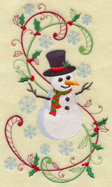 Enchanted Christmas Snowman with Swirls