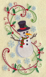Enchanted Christmas Snowman with Swirls