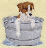 Jack Russell Terrier in Bathtub