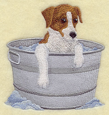 Jack Russell Terrier in Bathtub