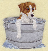Jack Russell Terrier in Bathtub