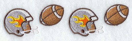 Touchdown! Football and Flames Border