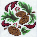 Arts and Crafts Pine Boughs and Cones Circle