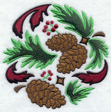 Arts and Crafts Pine Boughs and Cones Circle