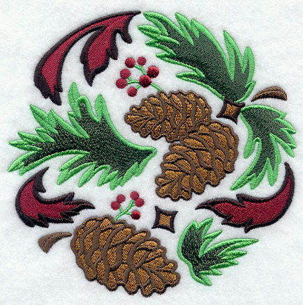 Arts and Crafts Pine Boughs and Cones Circle