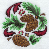Arts and Crafts Pine Boughs and Cones Circle