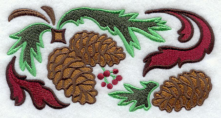 Arts and Crafts Pine Boughs and Cones Border