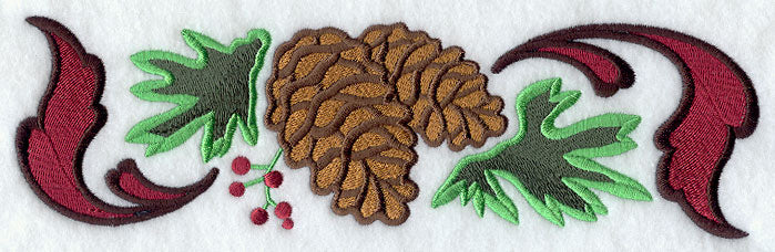 Arts and Crafts Pine Boughs and Cones Border
