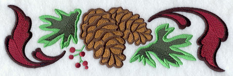 Arts and Crafts Pine Boughs and Cones Border