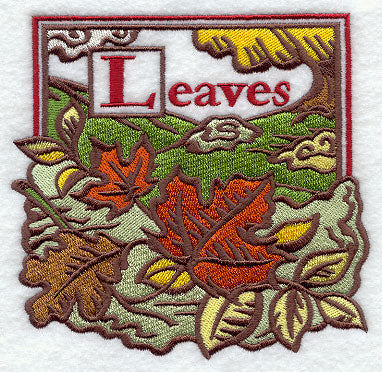 Autumn Leaves Woodcut