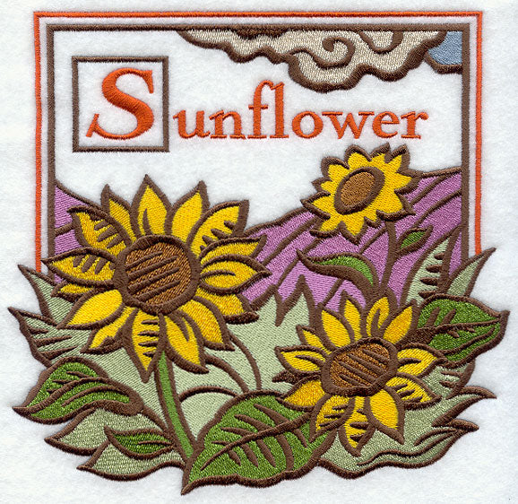 Sunflower Woodcut