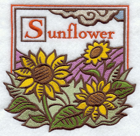 Sunflower Woodcut