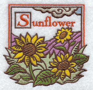 Sunflower Woodcut