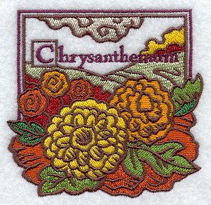 Chrysanthemum Woodcut