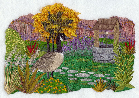 Autumn's Garden with Wishing Well