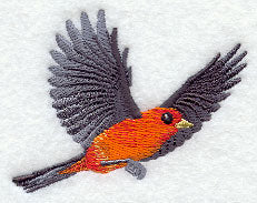 Flying Scarlet Tanager