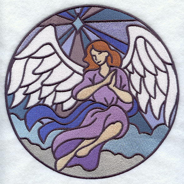 Stained Glass Praying Angel Circle