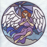 Stained Glass Praying Angel Circle