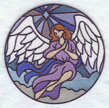 Stained Glass Praying Angel Circle