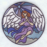 Stained Glass Praying Angel Circle