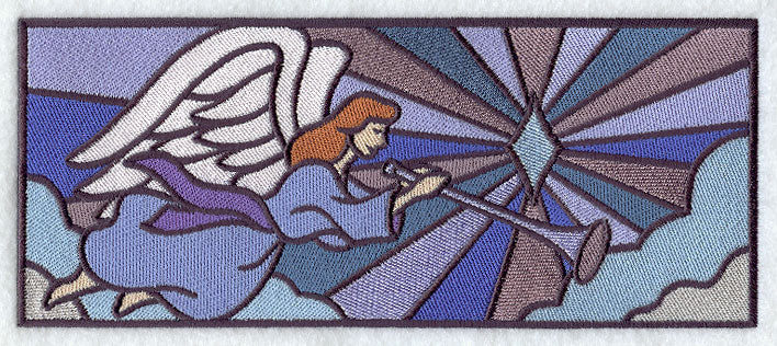 Stained Glass Trumpeting Angel Border
