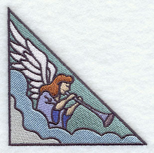 Stained Glass Trumpeting Angel Corner
