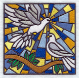 Stained Glass Doves of Peace Square