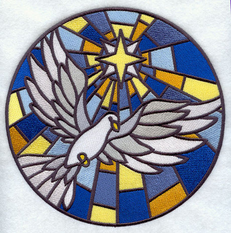 Stained Glass Dove of Peace Circle