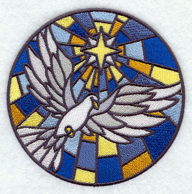 Stained Glass Dove of Peace Circle