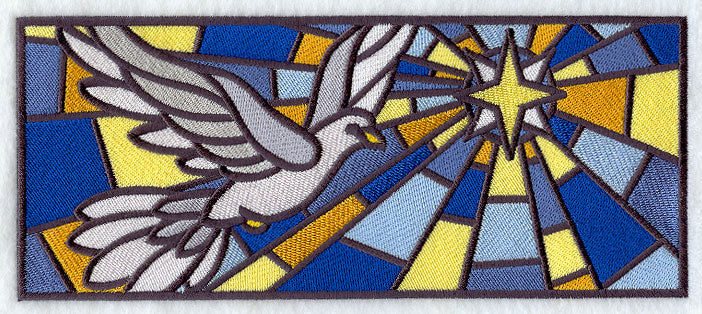 Stained Glass Dove of Peace Border