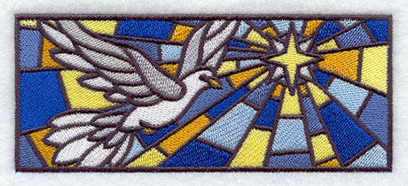 Stained Glass Dove of Peace Border