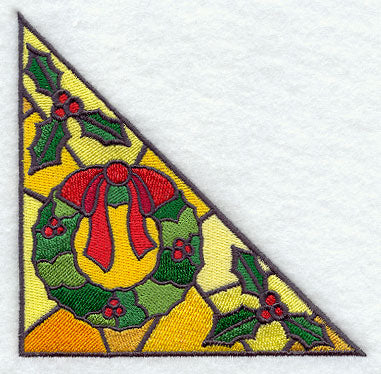 Stained Glass Christmas Wreath Corner