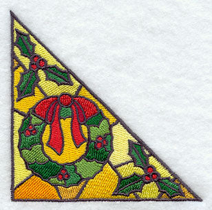 Stained Glass Christmas Wreath Corner