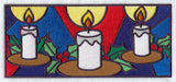 Stained Glass Christmas Candles Border