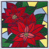 Stained Glass Poinsettia Square