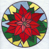 Stained Glass Poinsettia Circle