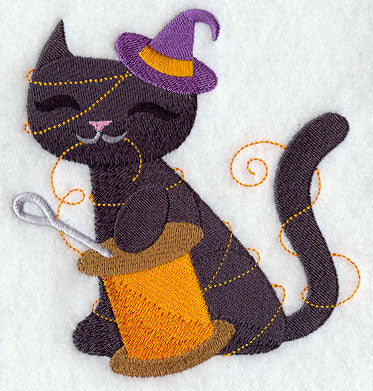 Black Cat in Orange Glow