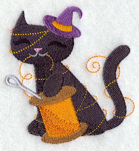 Black Cat in Orange Glow