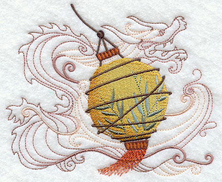 Bamboo Lantern with Asian Dragon