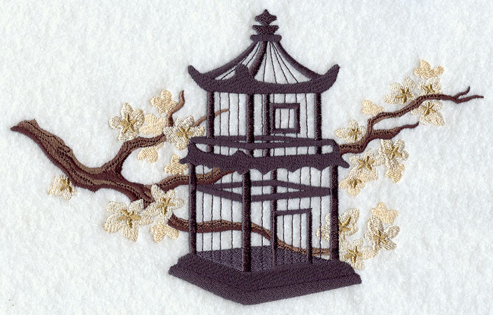 Pagoda Birdcage with Almond Blossoms