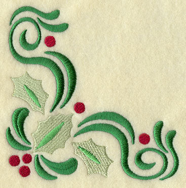 Ornate Christmas Holly Corner