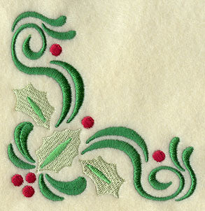 Ornate Christmas Holly Corner