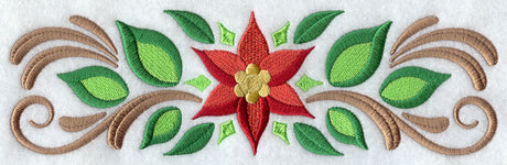 Ornate Christmas Poinsettia Border