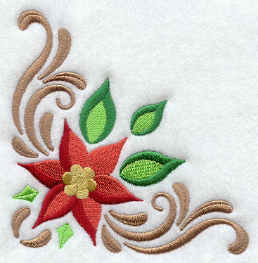 Ornate Christmas Poinsettia Corner