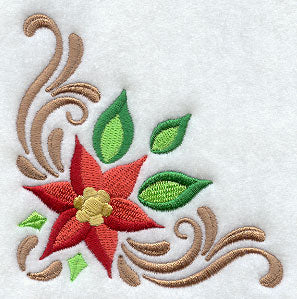 Ornate Christmas Poinsettia Corner