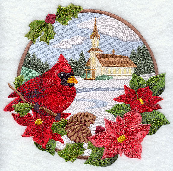 Country Christmas - Cardinal and Church